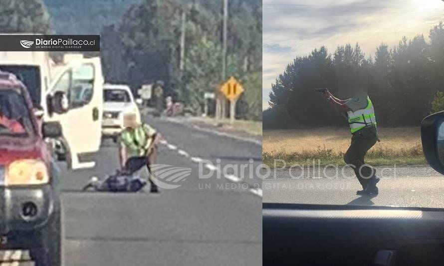 [Exclusivo] Conductores registran fotografías de espectacular detención en ruta Valdivia - Paillaco