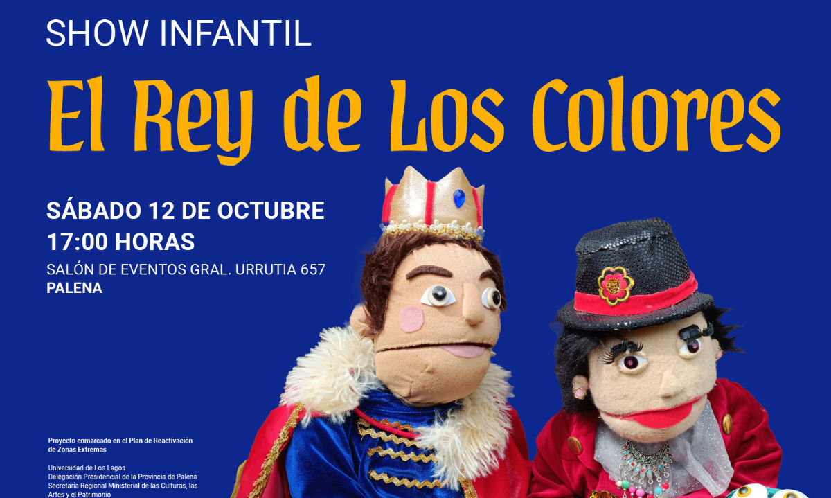 Obra infantil “El Rey de los Colores” llega a Palena